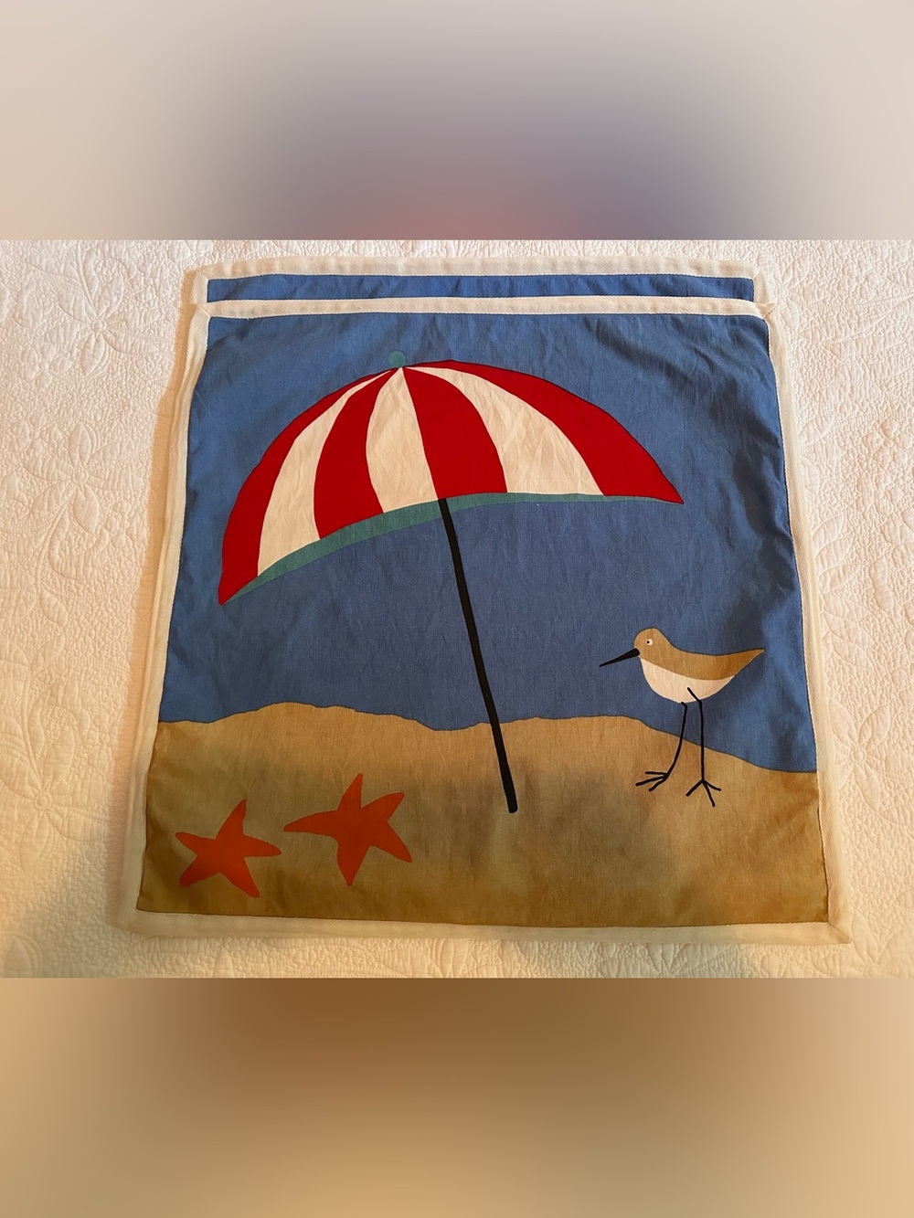 Garnet Hill Sandpiper Beach Pillow Covers. 22X22